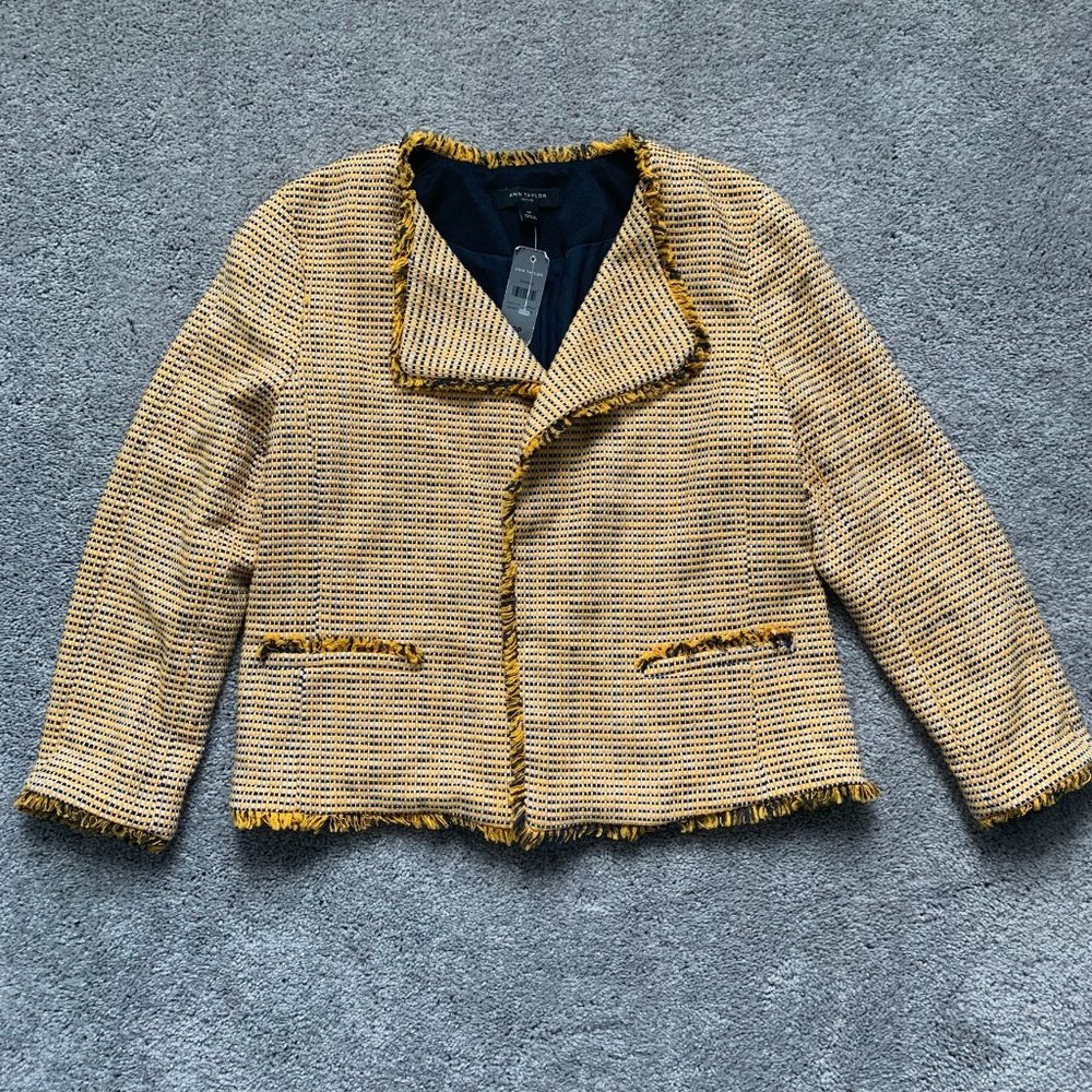NWT Summery Yellow Plaid Blazer